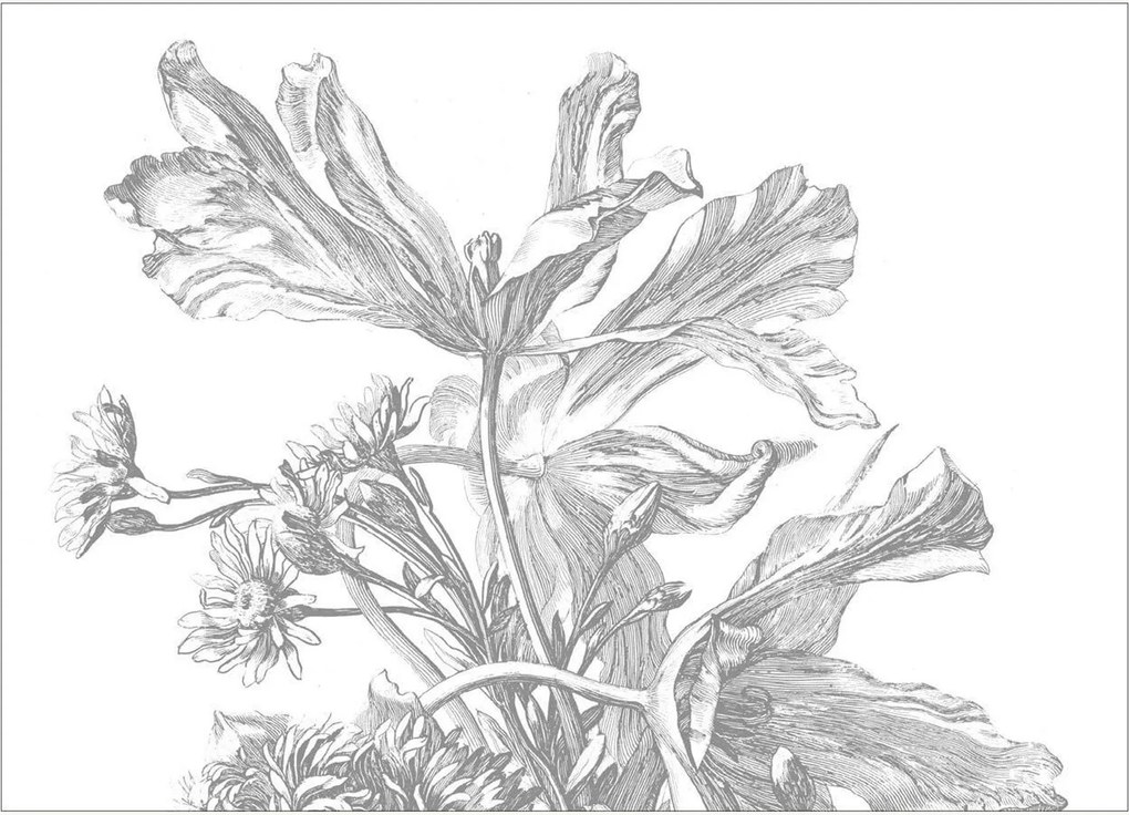 Carta da parati Engraved Flowers