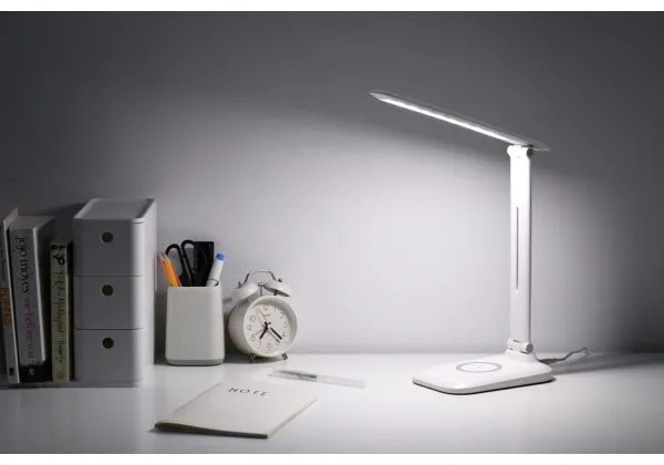 Immax 09107L - Lampada da tavolo LED dimmerabile con ricarica wireless QI LUMI LED/7W/230V bianco