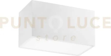 Plafoniera living bianca 2 luci attacco e14 23x12x13cm in gesso ver...