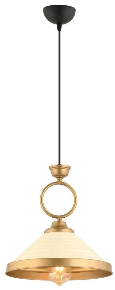 Lampadario a sospensione MONZA 1xE27/40W/230V Ø 30 cm crema/bronzo