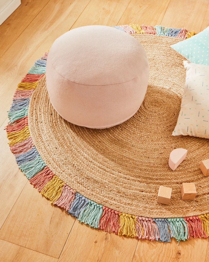 Kave Home - Pouf rotondo Flaminia rosa Ø 45 cm