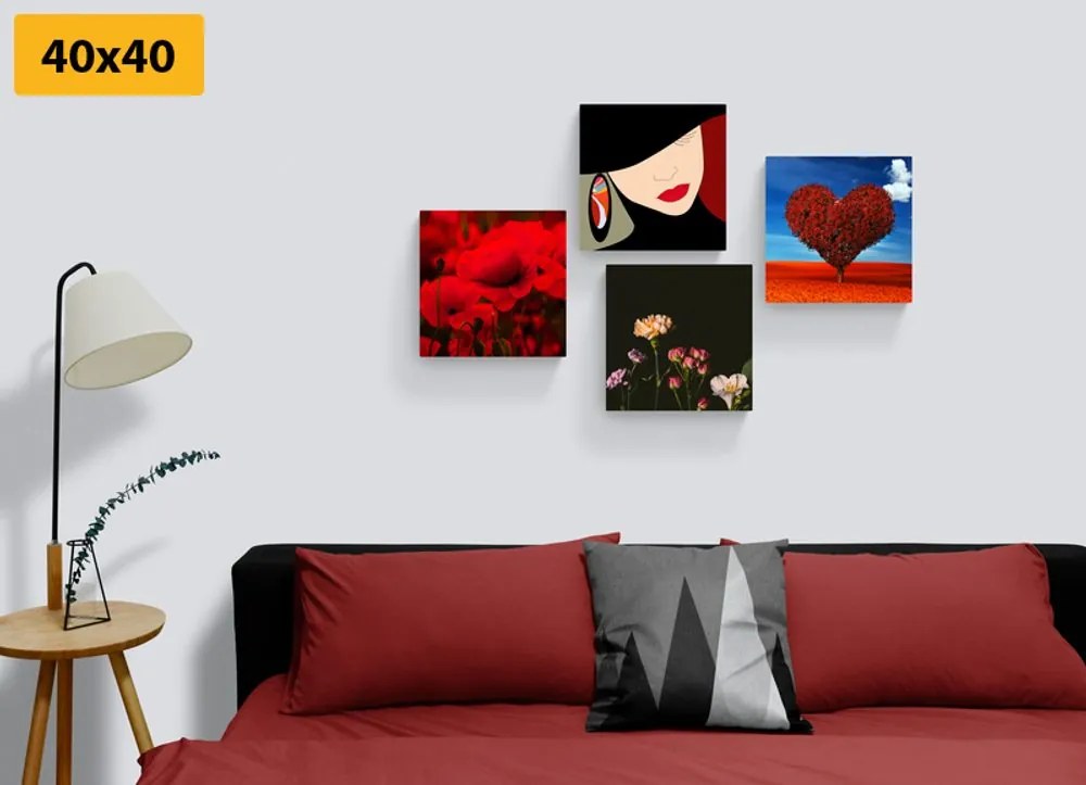 Set di quadri – Signora elegante