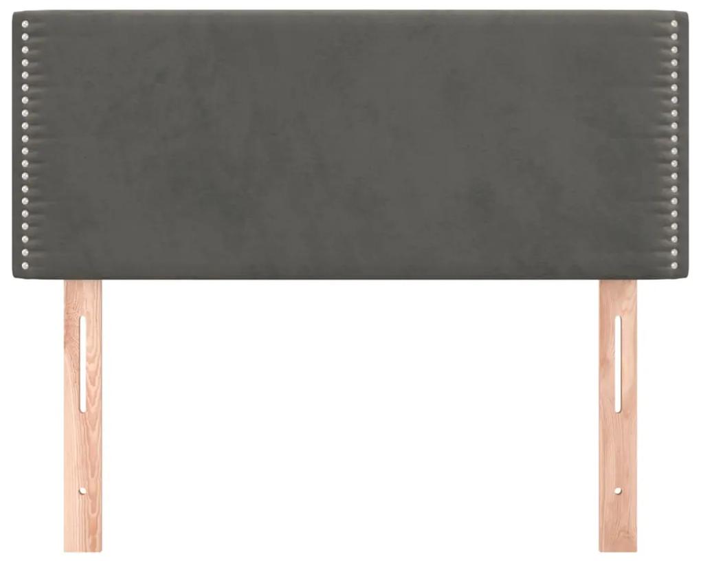 Testiera grigio scuro 80x5x78/88 cm in velluto