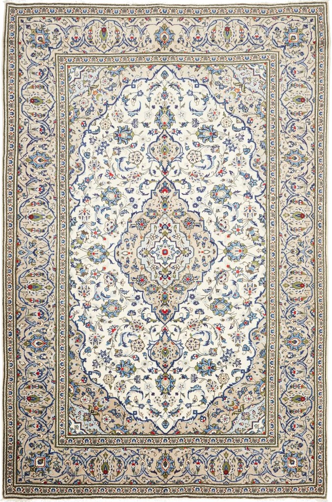 Kashan Tappeto 200 x 300 Beige (Iran) Annodato A Mano