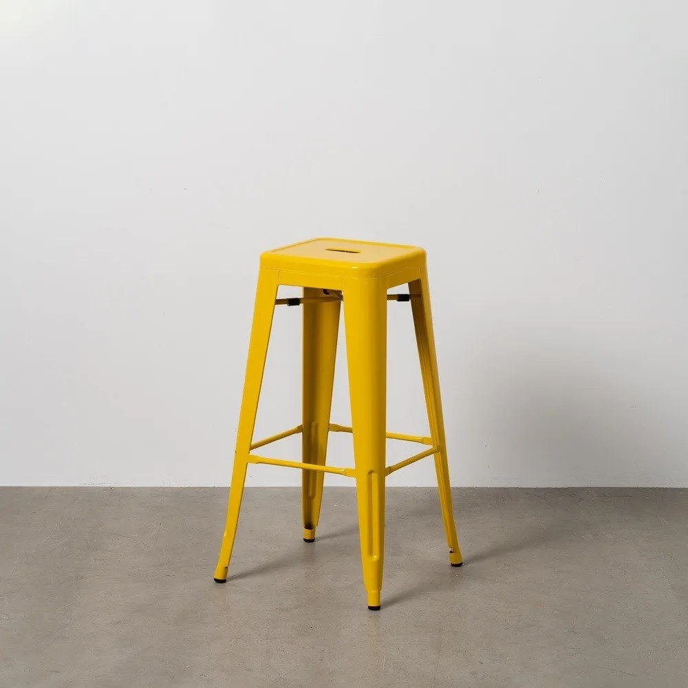 Set di sedie da bar gialla in metallo 2 pz (altezza della seduta 76,5 cm) – Ixia