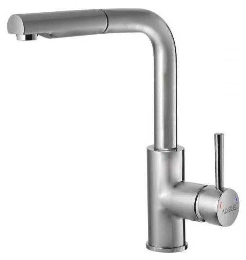 ALVEUS 1135366 - Rubinetto lavello con doccetta estraibile SARA 29,7 cm raso