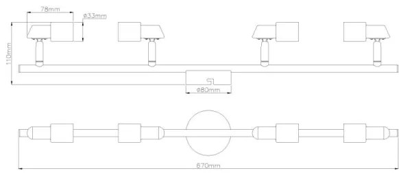 Globo 57385-4 - Faretto LED KINLEY 4xGU10/3W/230V