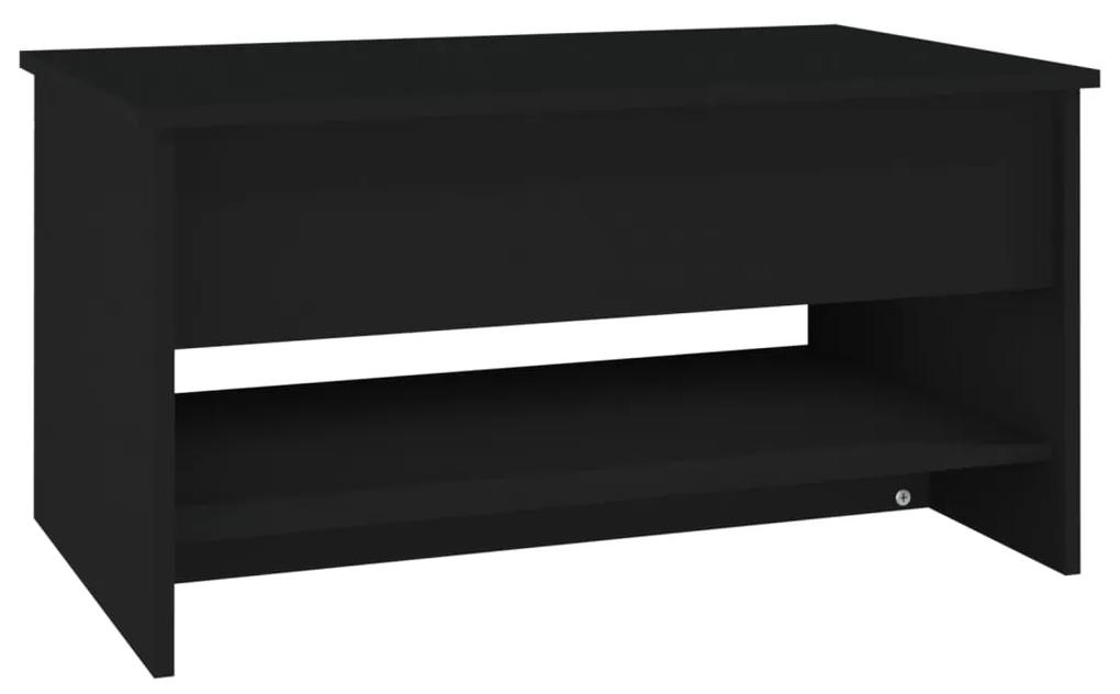 Tavolino da salotto nero 80x50x40 cm in legno multistrato