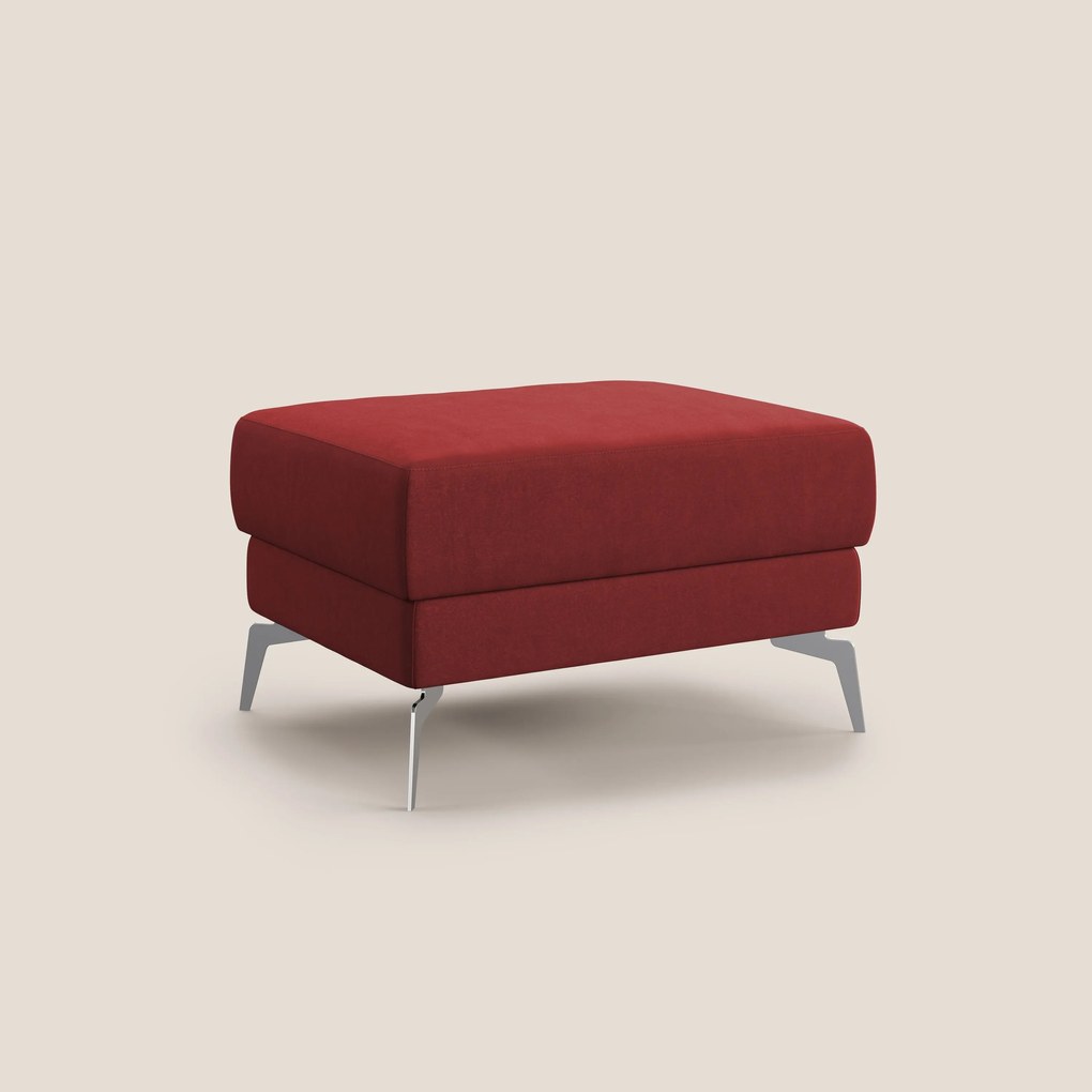 Star Pouf con piedini alti in microfibra impermeabile T11 rosso