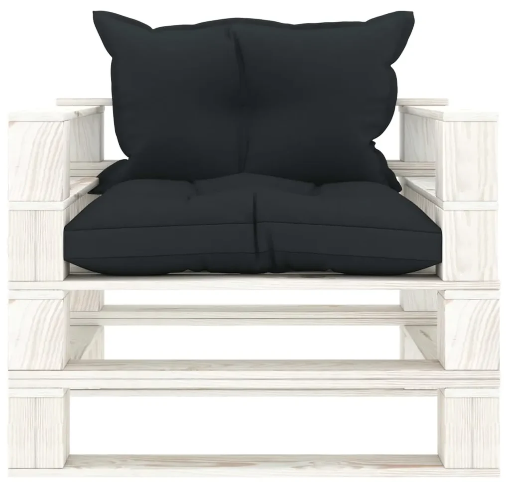 Poltrona da giardino pallet con cuscini antracite in legno