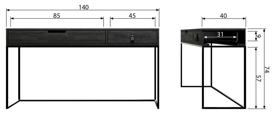 Consolle in rovere nero Silas - WOOOD