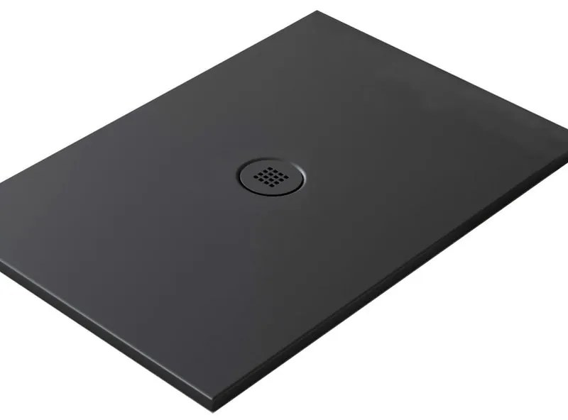 Piatto doccia in ceramica extra slim nero L 90 x L 80 cm opaco