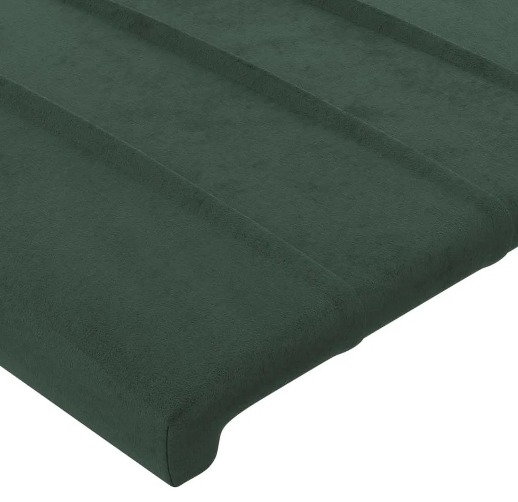 Testiera verde scuro 100x5x78/88 cm in velluto