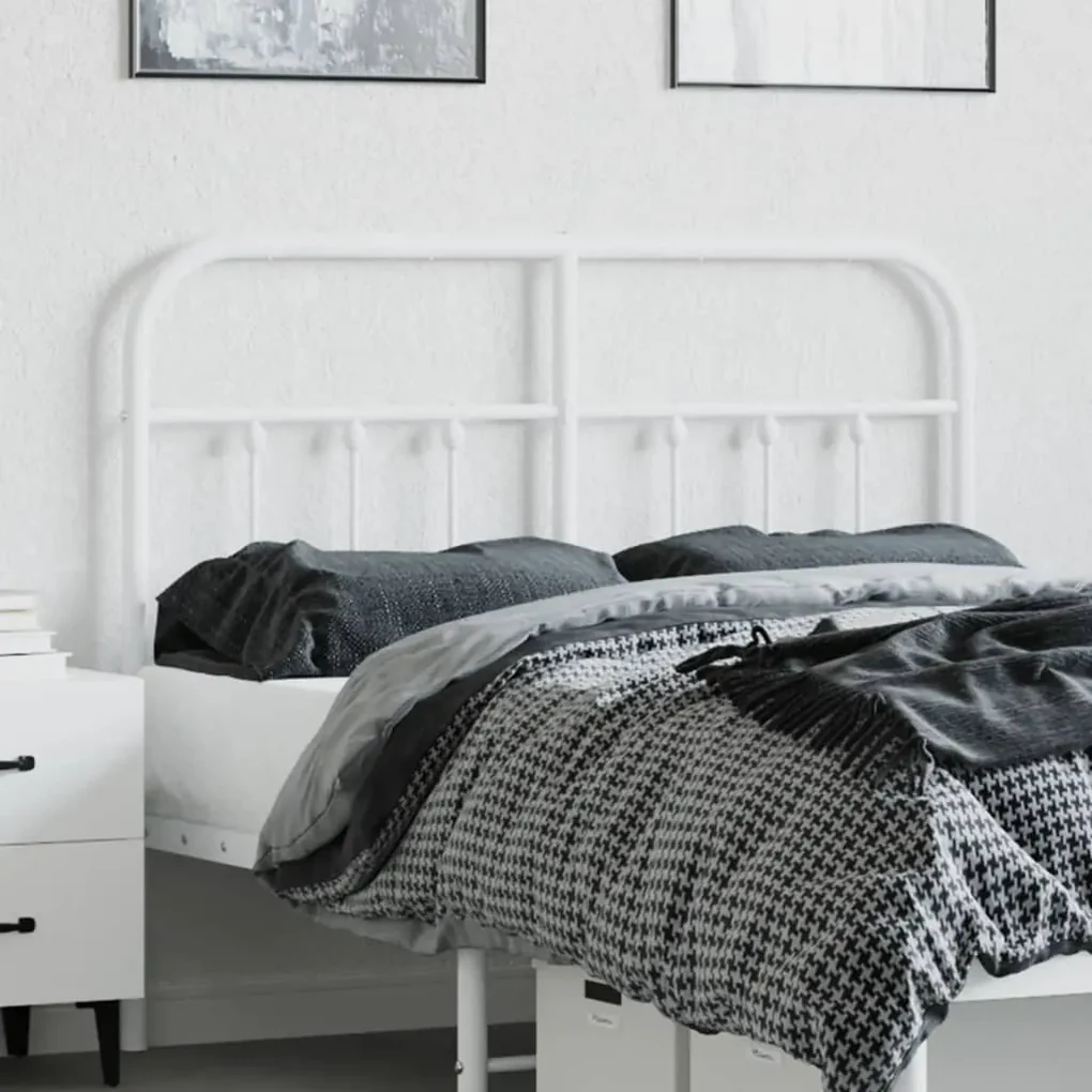 Testiera in metallo bianco 120 cm