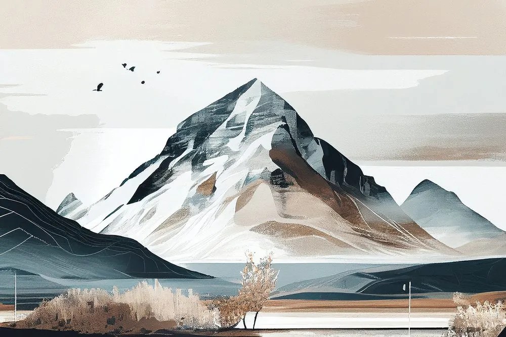 Stampa su tela – Montagne pittoresche in stile scandinavo