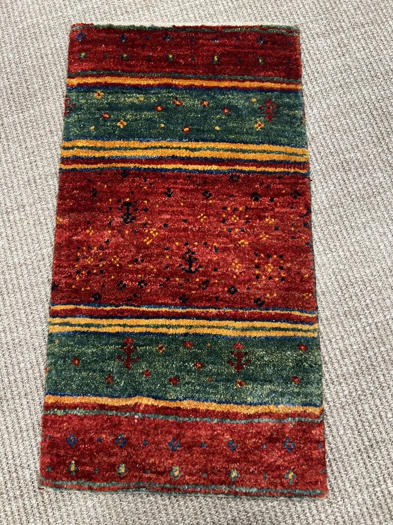 Gabbeh Tappeto 60x40 Rosso (Iran) Annodato A Mano