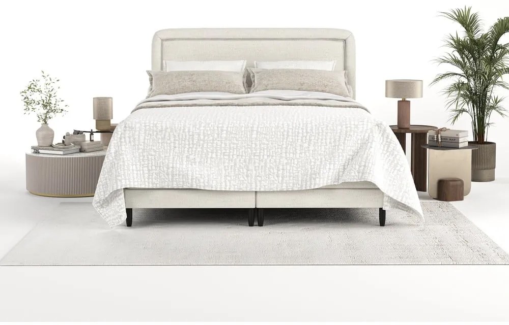 Letto boxspring crema 140x200 cm Dove - Maison de Rêve