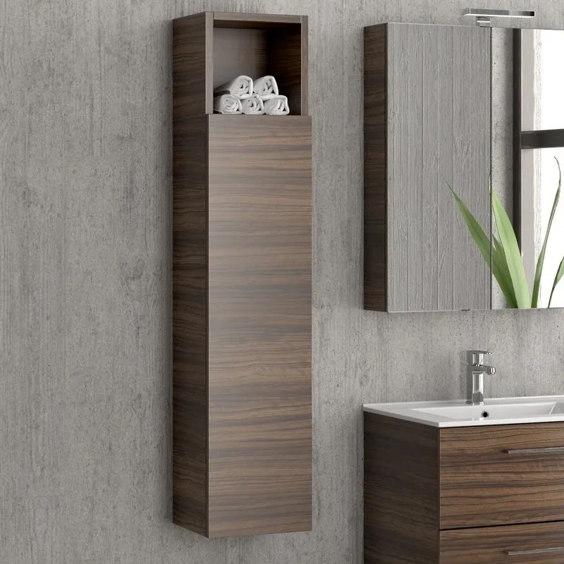 Composizione mobile lavabo 60, colonna specchio e pensile EL-60A - KAMALU