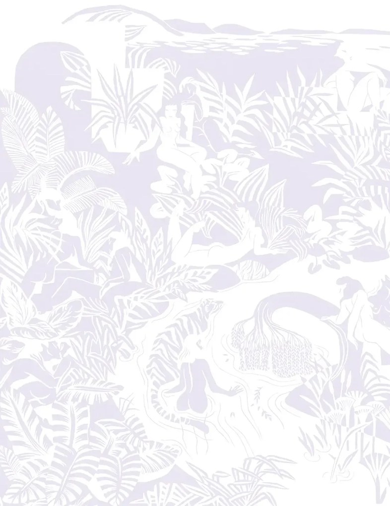 Isidore Leroy Carta da parati panoramica Eternelles Lilas - Panel A