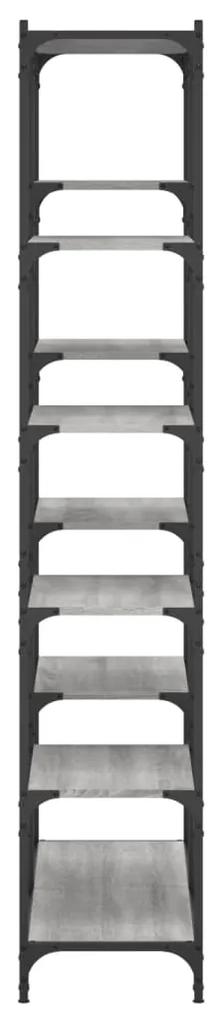 Libreria grigio sonoma 100x32x170 cm legno multistrato e ferro