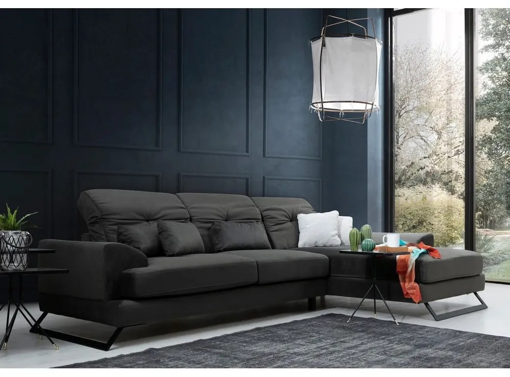 Divano angolare grigio scuro (angolo destro) Frido - Balcab Home