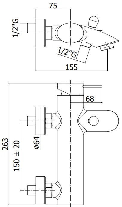 Paffoni Berry Br022 Miscelatore vasca Monocomando Esterno Cromo