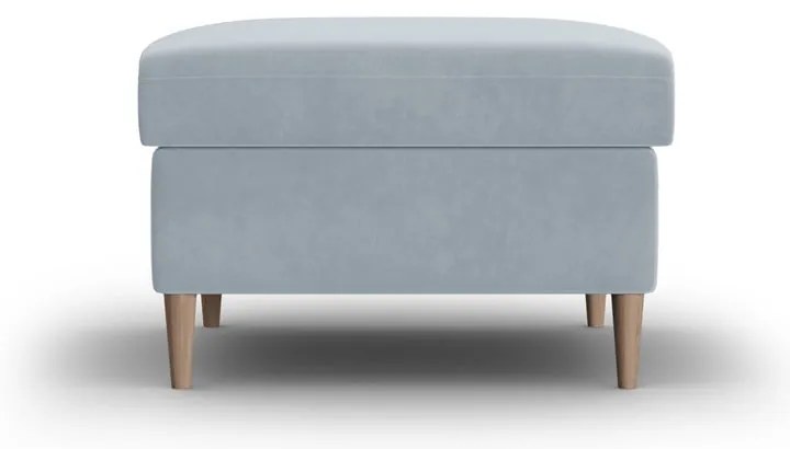 Poggiapiedi azzurro con rivestimento in velluto Kyoto – Cosmopolitan Design