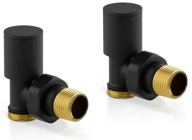 Termoarredo design nero opaco L 50x77 interasse 45 cm completo di valvole