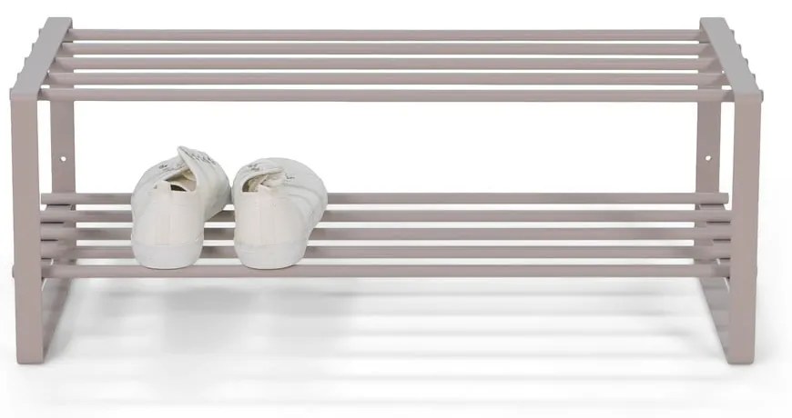 Scarpiera in metallo grigio-beige Rex - Spinder Design