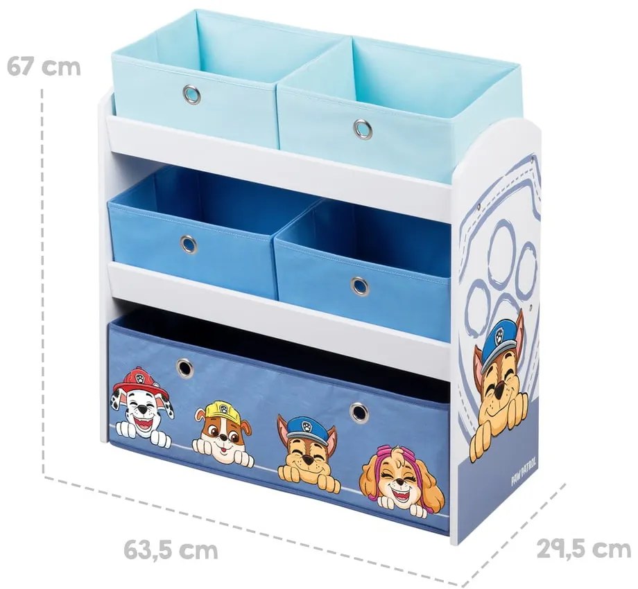 Organizzatore di giocattoli per bambini 63,5x29,5x67 cm Paw Patrol - Roba