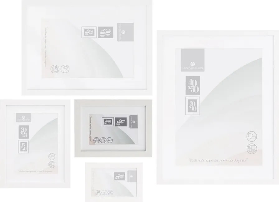 Cornice bianca verticale con sostegno/da appendere 17,5x22,5 cm Sencillo – Casa Selección