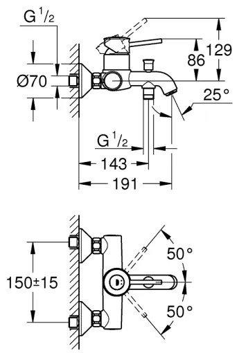 GROHE 23787000 - Miscelatore per vasca START CLASSIC DN 15 cromo lucido