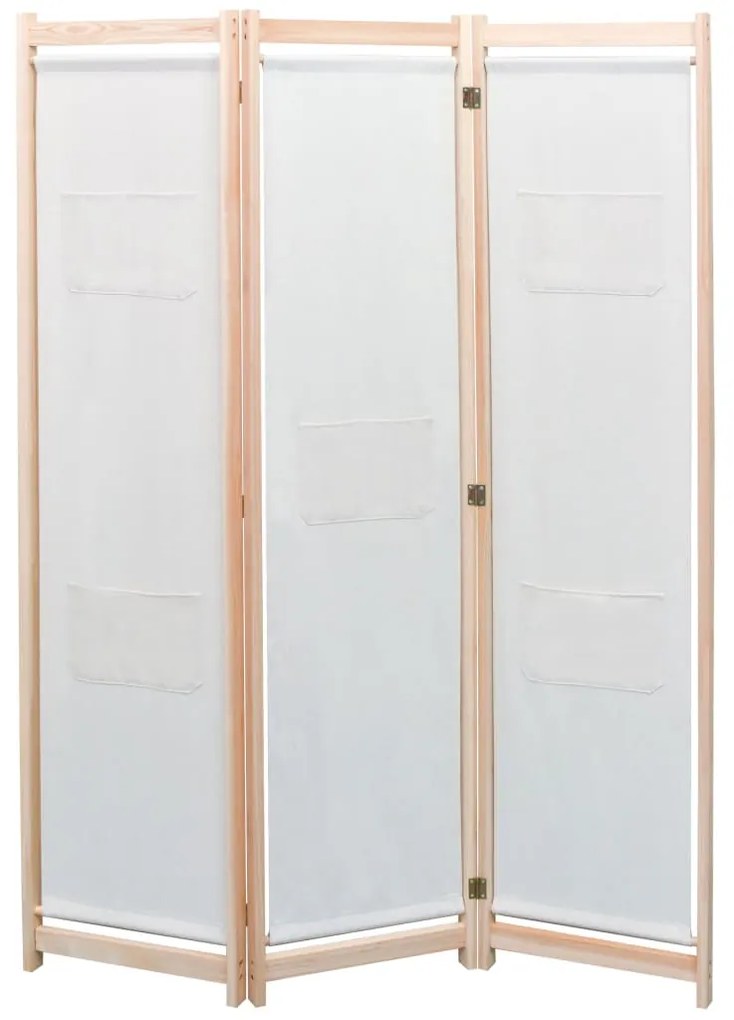 Paravento A 3 Pannelli Crema 120x170x4 Cm İn Tessuto /