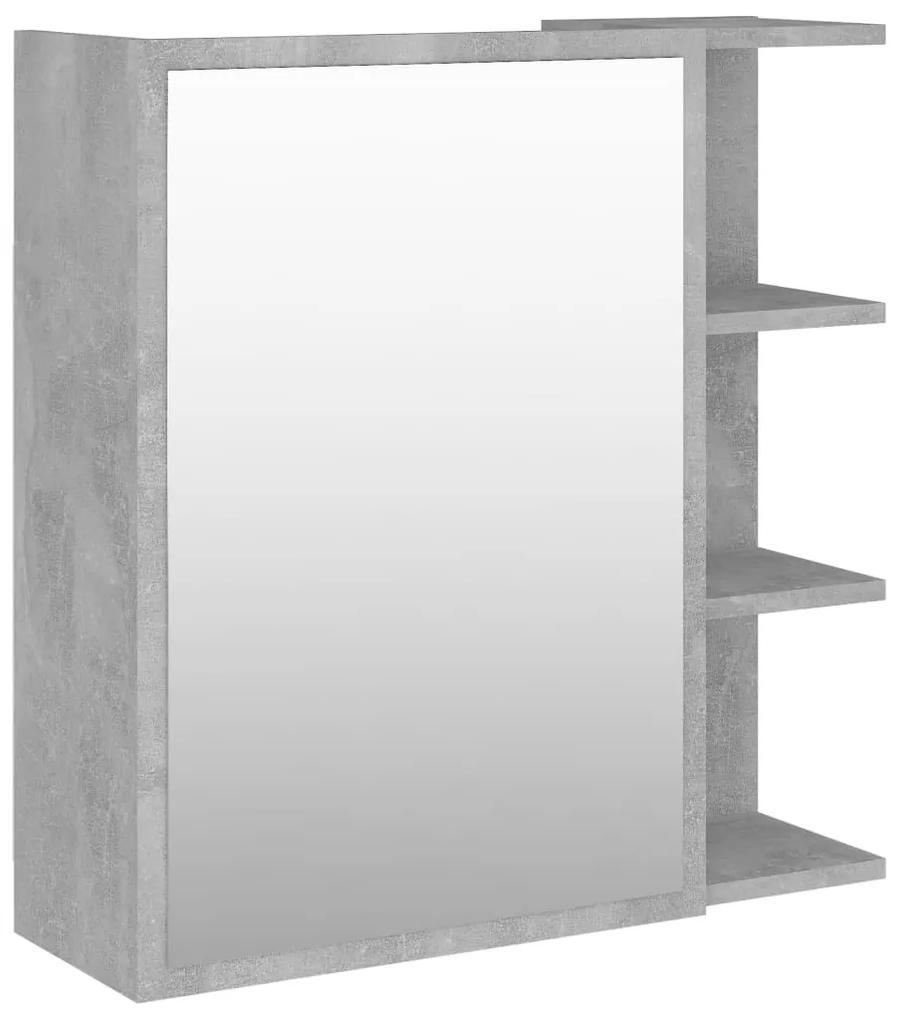 Armadietto a specchio grigio cemento 62,5x20,5x64 cm truciolato