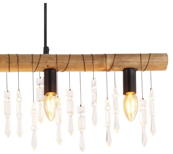 Globo 15532-5H - Lampada a sospensione con cavo KIRA 5xE14/40W/230V nero/marrone