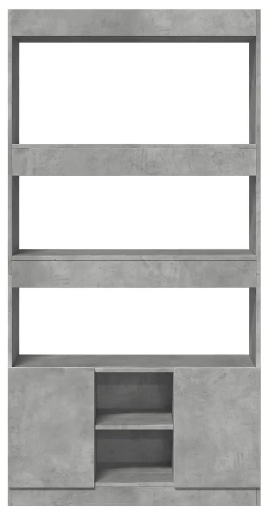 Credenza grigio cemento 92x33x180 cm in legno multistrato