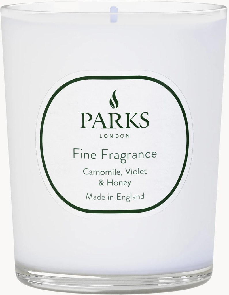 Candela profumata fatta a mano Fine Fragrance (camomilla, viola e miele)
