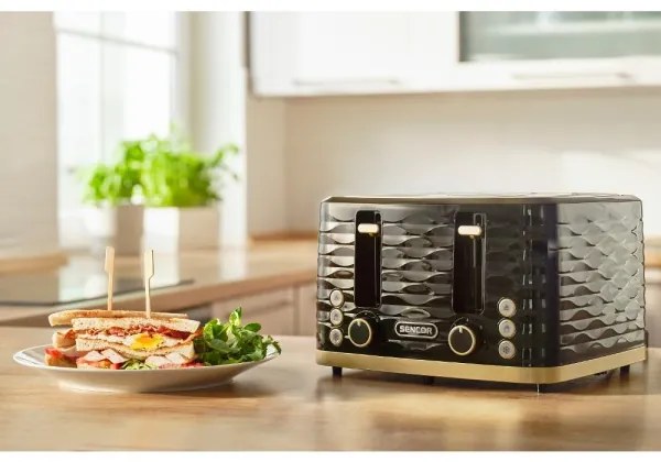 Sencor - Tostapane a 4 fette 1600 W/230 V nero/beige