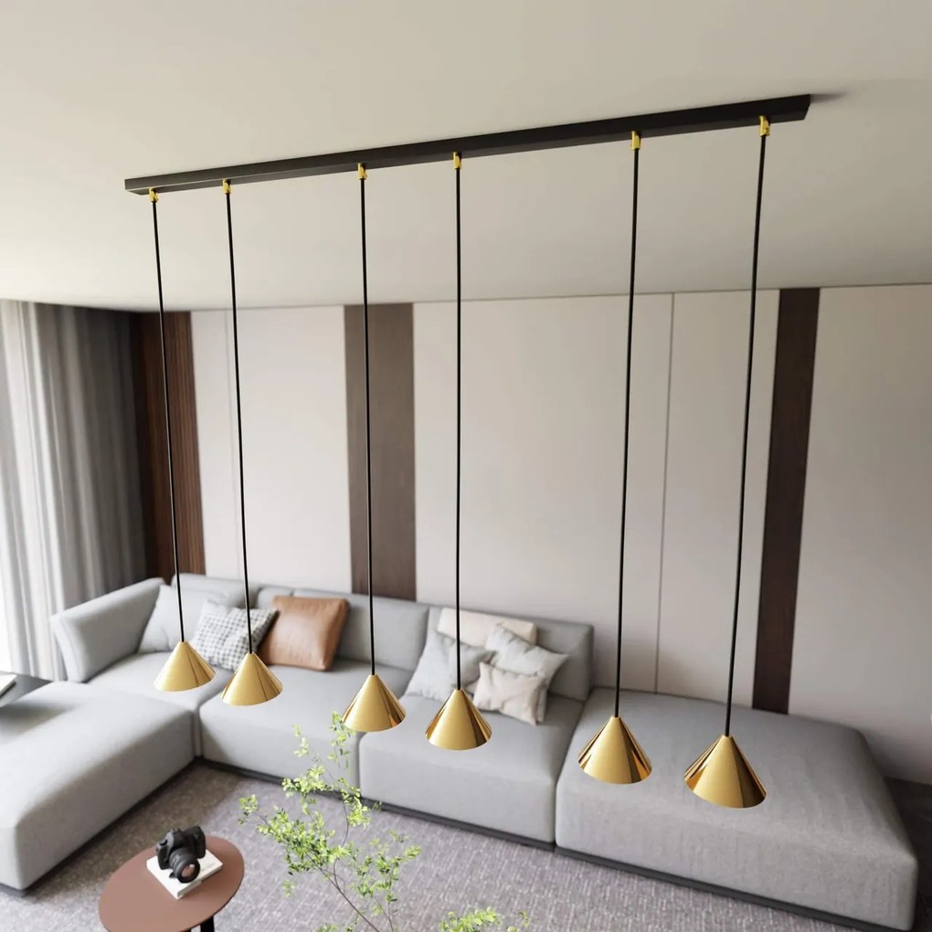 Lampadario ELIT 6 GOLD e BLACK - Attacco GX53