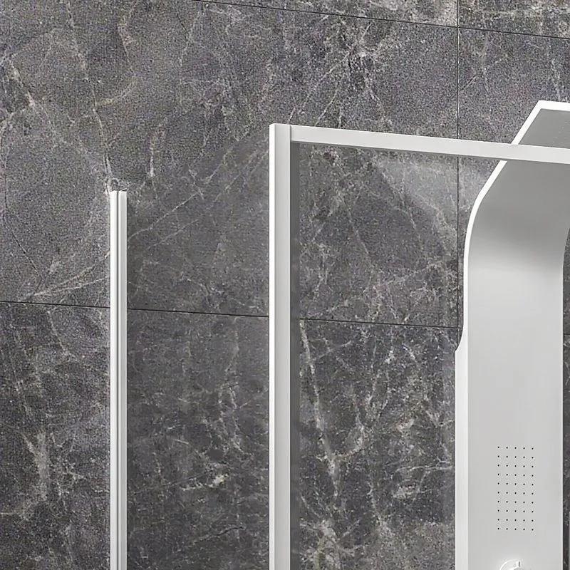 Kamalu - box doccia angolare 90x150 colore bianco vetro 6mm altezza 200h | kla-4000n