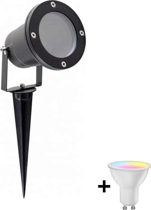 Lampada da esterno LED RGBW dimmerabile BLAKE 1xGU10/6W/230V IP65 + telecomando