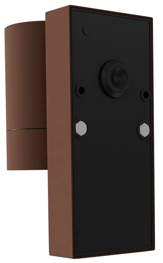 Applique cilindrica da Esterno IP65 GU10 con sensore Movimento - Corten