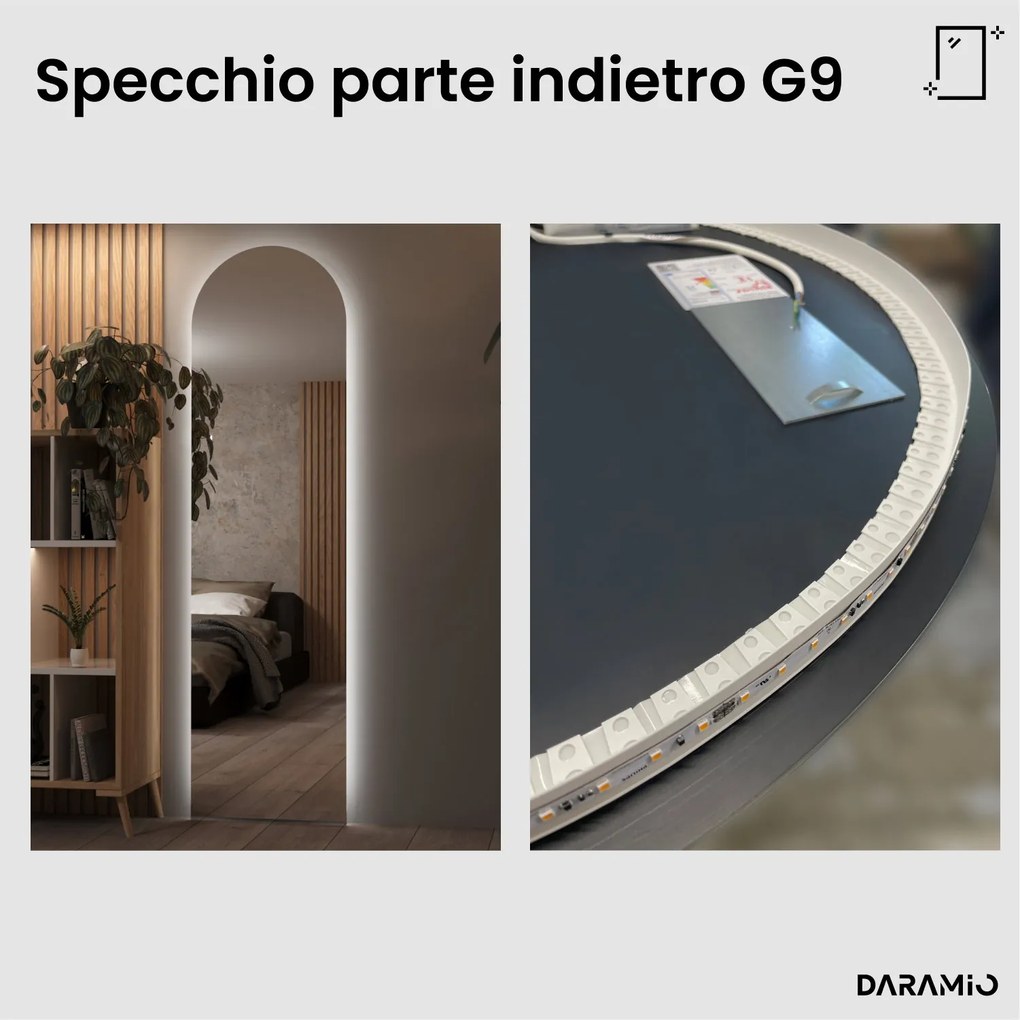 Specchio ad arco con luce LED G9