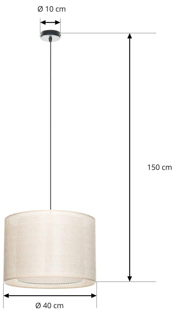 Lindby Soula lampada a sospensione stoffa Ø 40 cm