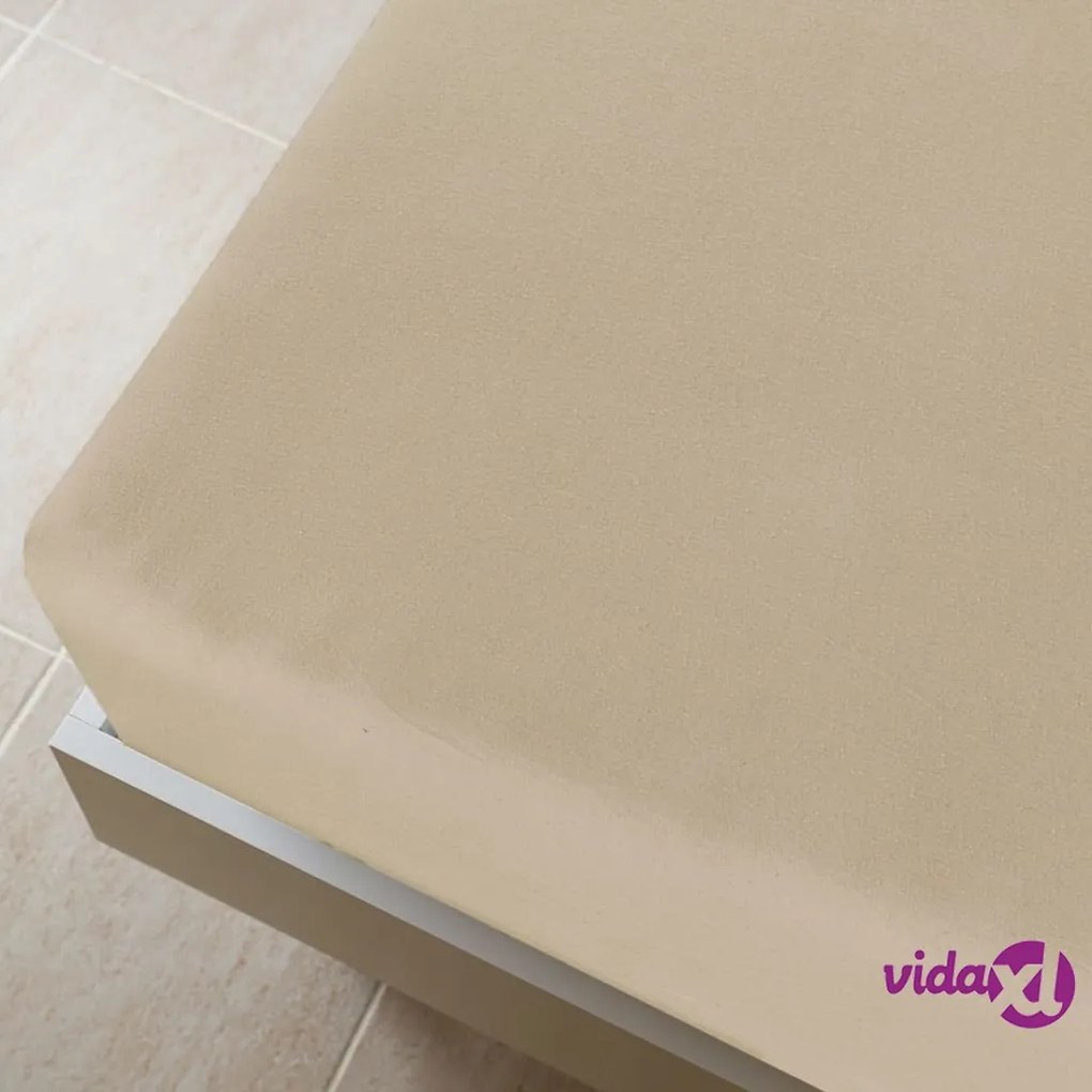 vidaXL Lenzuolo con Angoli Jersey Tortora 100x200 cm Cotone