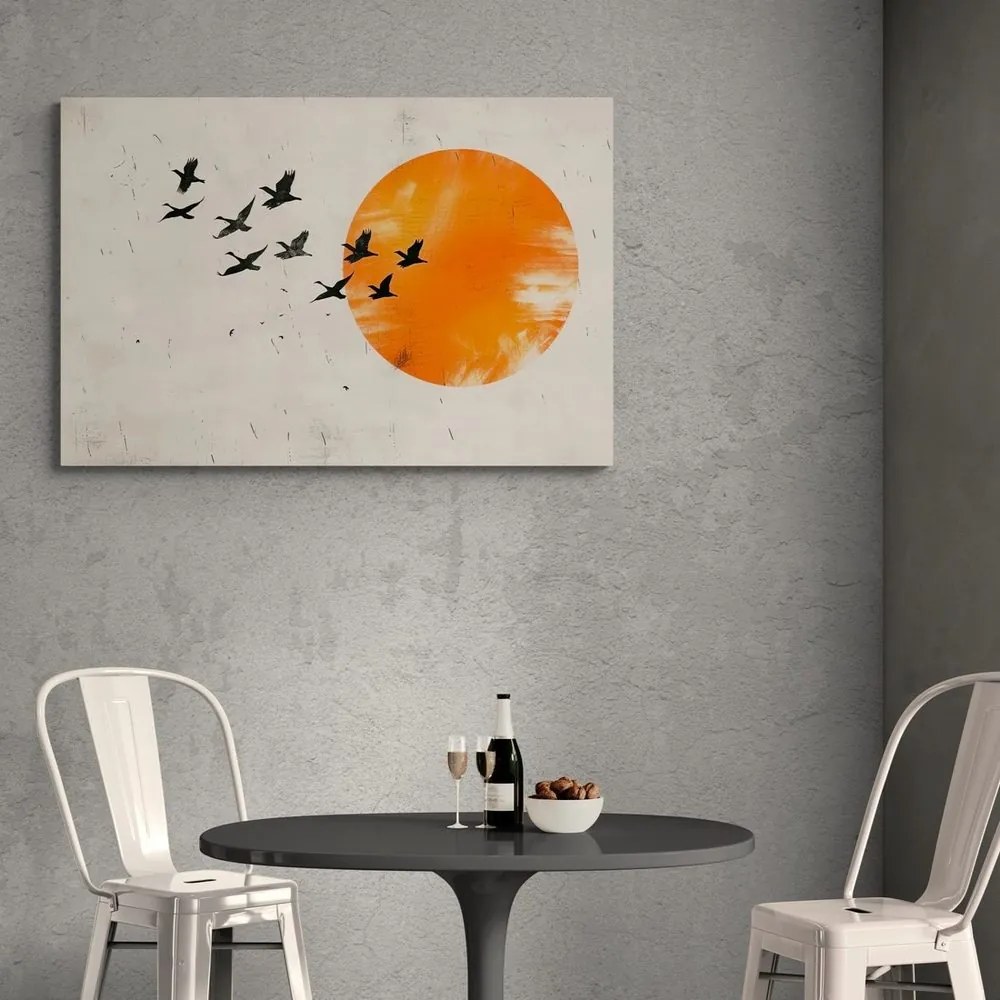 Quadro su tela – Japandi luna arancione