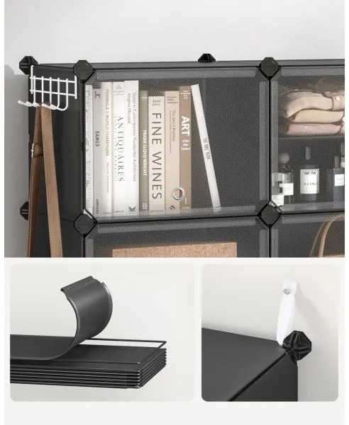 Scaffale modulare con scomparti BOXIFY, nero