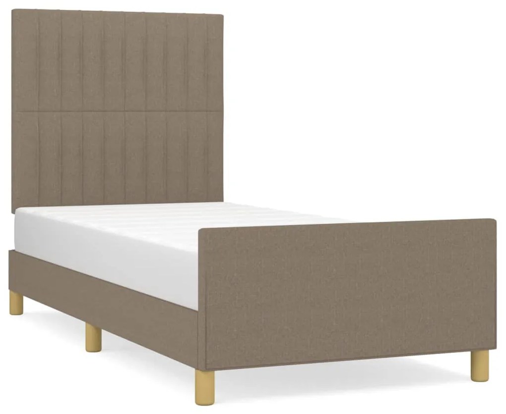 Giroletto con testiera tortora 100x200 cm in tessuto