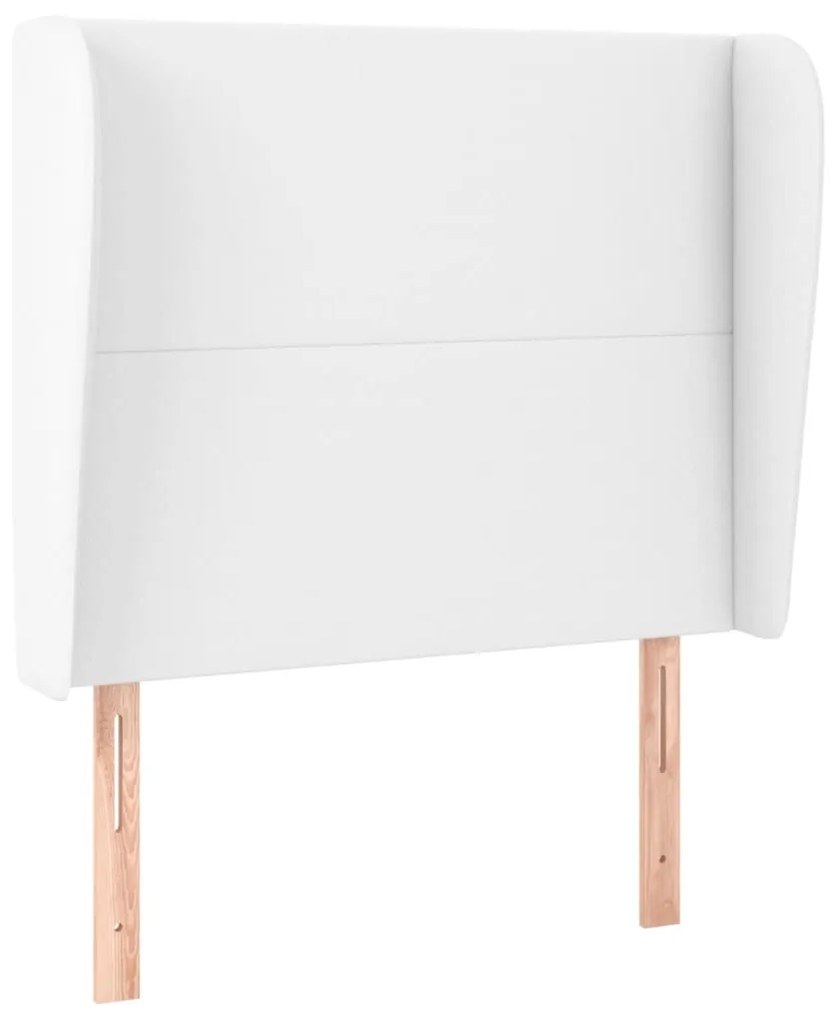 Testiera ad orecchio bianca 103x23x118/128 cm in similpelle