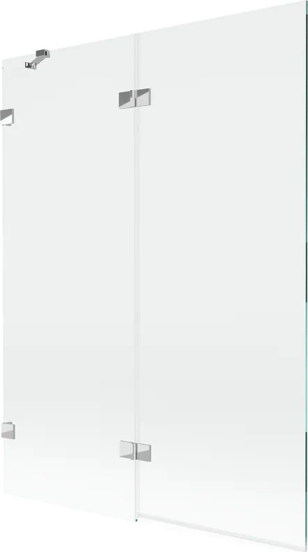 Mexen Lunar paravento per vasca da bagno a 2 ante sinistro 130 x 150 cm, trasparente, cromo - 897-130-100-01-00-L
